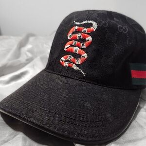 Authentic Gucci Kingsnake GG Supreme Canvas Mesh Baseball Hat Size M 426887